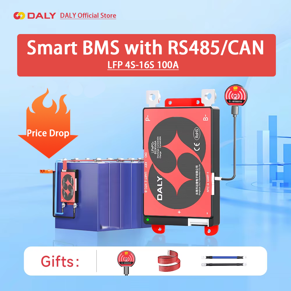 Lifepo4 12V 100Ah Bms Bluetooth - Daly Smart BMS 4S Lifepo4 12V