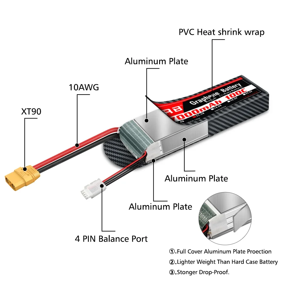 Graphene Battery 2S 3S 4S 6S R - 4S Lipo Battery 14.8V 6000Mah recension och pris