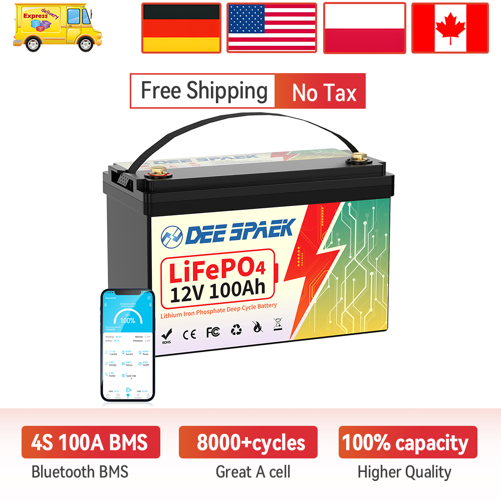 DEEPSPAEK 12V 100Ah Lifepo4 Ba - Lifepo4 12V 100Ah Bms Bluetooth recension och pris