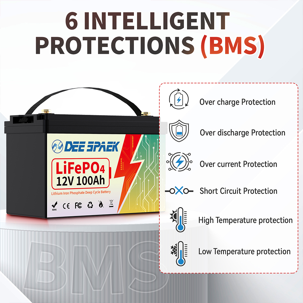 DEEPSPAEK 12V 100Ah Lifepo4 Ba - Lifepo4 12V 100Ah Bms Bluetooth recension och pris
