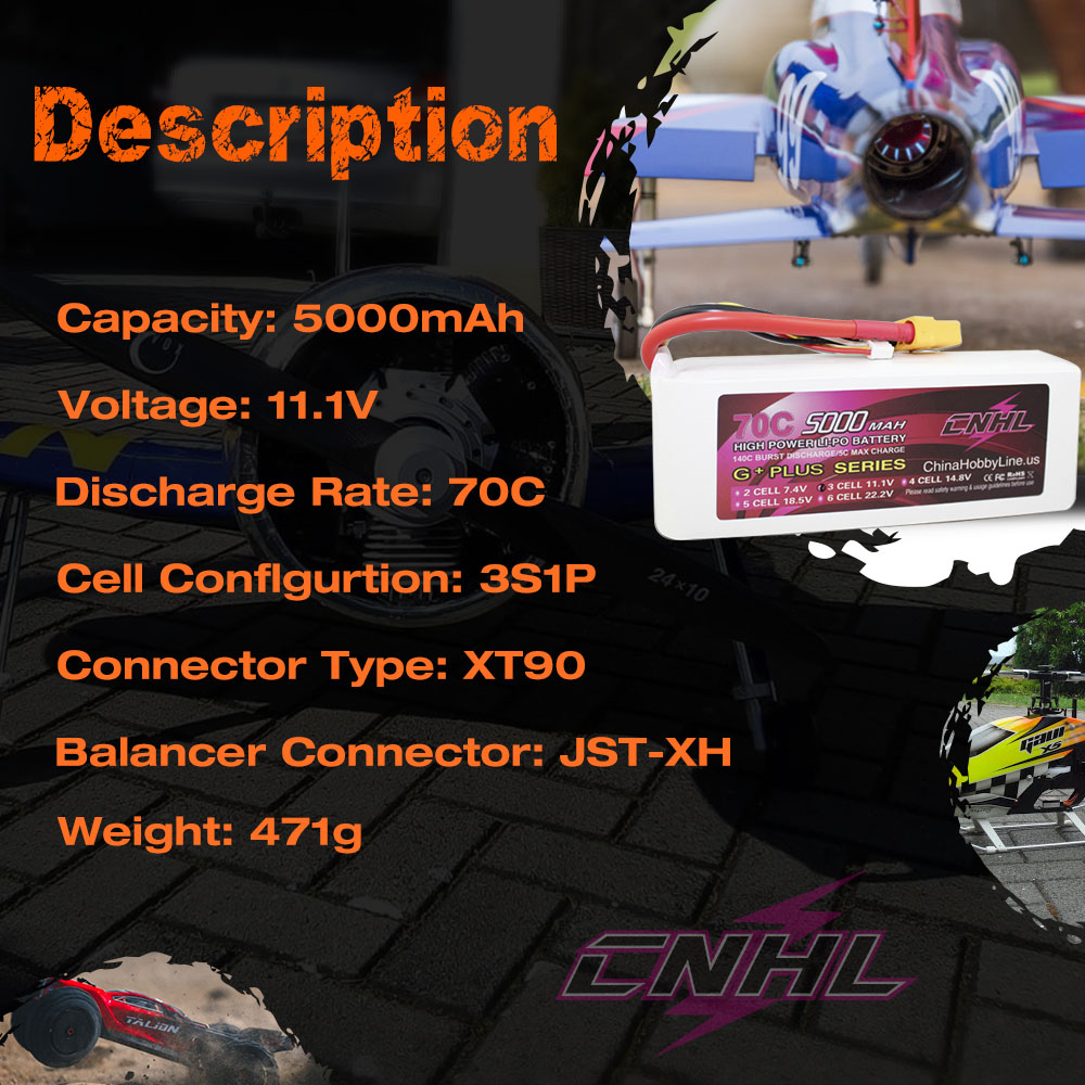 CNHL Lipo Battery 3S 4S 6S 11. - 6S Lipo Battery 22.2V 5000Mah recension och pris