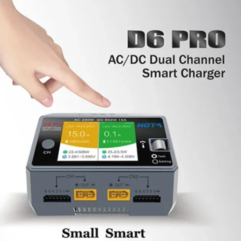 HOTA D6 Pro 200W AC 650W DC Du - Hota D6 Pro Dual Lipo Charger recension och pris