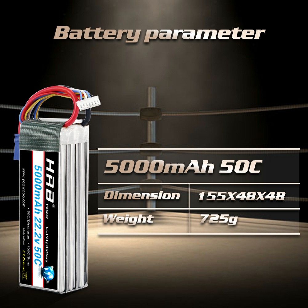 HRB 6S Lipo Battery 22.2V 5000 - 6S Lipo Battery 22.2V 5000Mah recension och pris