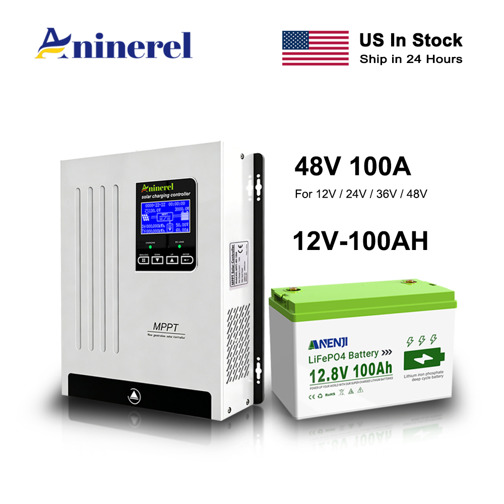 Aninerel 100A Solar Charge Con - Lifepo4 12V 100Ah Bms Bluetooth recension och pris