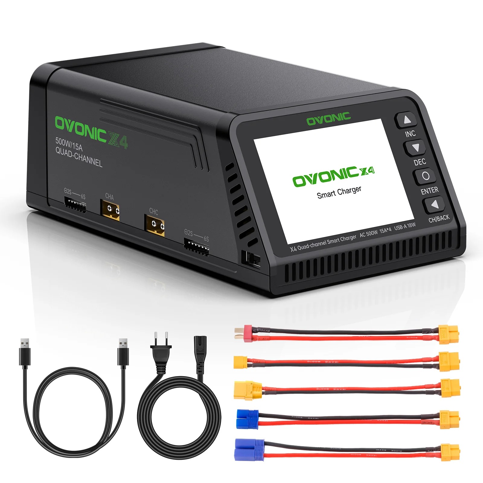 Ovonic X4 AC500W 4 Channel Sma - Toolkitrc M6Dac Smart Charger recension och pris